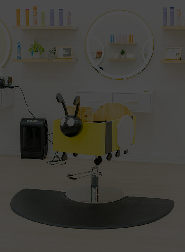 Children's chair with bee design in a room setting